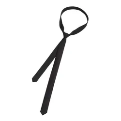 Elegant Black Slim Tie - Classic Unisex Fashion Accessory (Black)