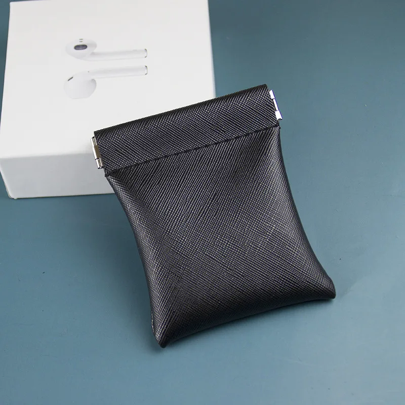 Fashion PU Leather Change Purse for Men Women Black Brown Mini Coin Purse Card Holder Money Bag Small Coin Storage Wallet Purse