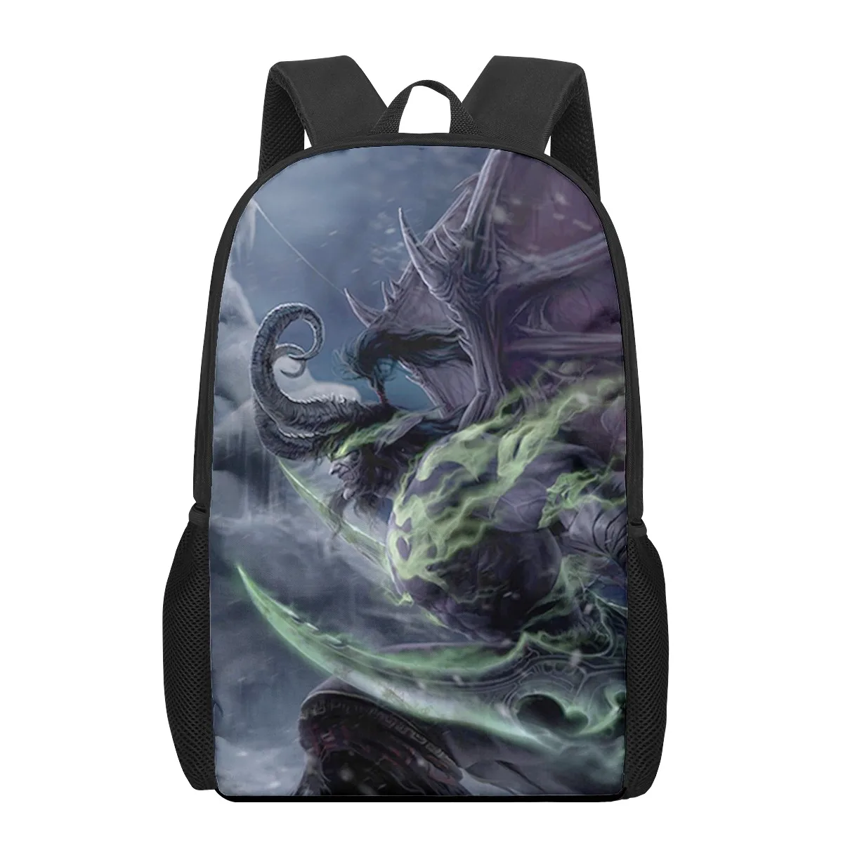 Illidan World of Warcraft 16Inch 3D Print Children School Bags Orthopedic Backpack Kids School Boys Girls Mochila Infantil Child