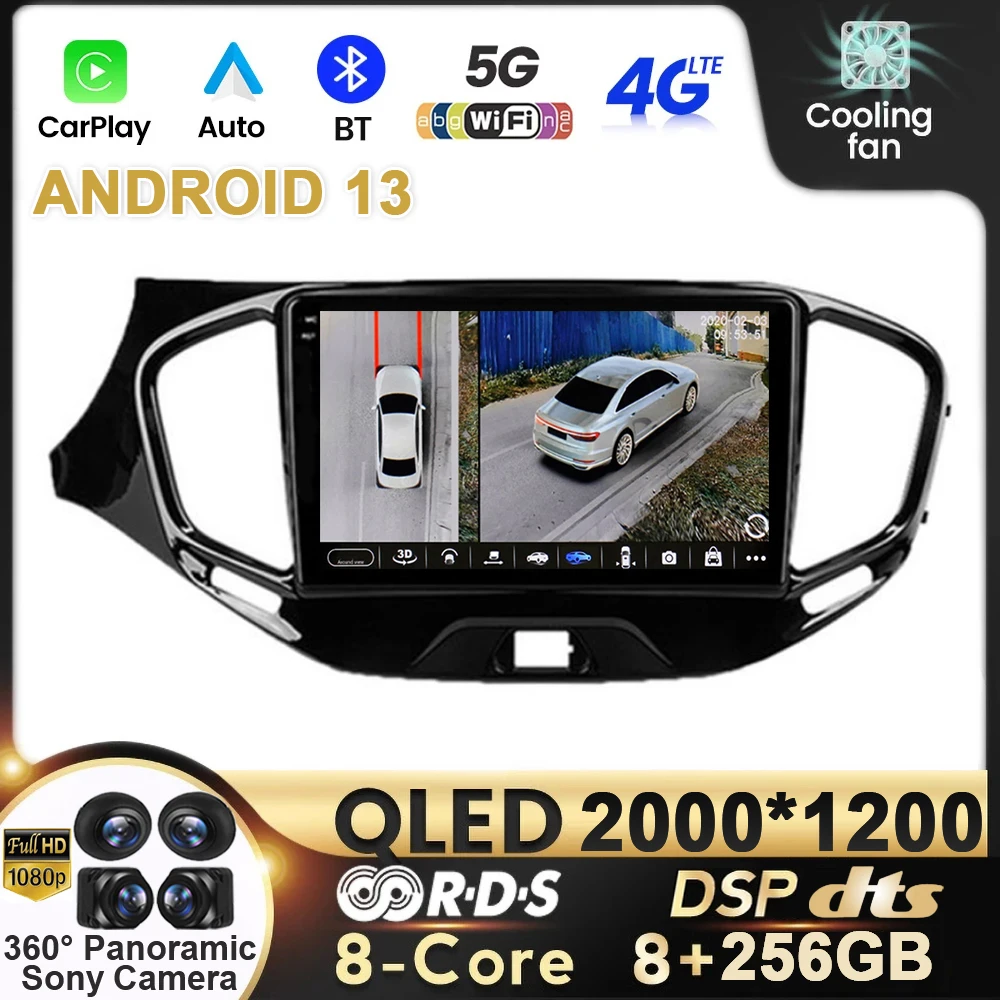 

9" Car Radi Android 13 Car Radio For LADA Vesta Cross Sport 2015 - 2019 QLED Multimedia Player 2 Din Carplay Stereo GPS AUTO DVD