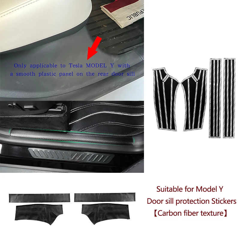 Luckeasy For Tesla Model Y 2020 2022 Car Door Glove Box Under Dashboard Anti  Kick Pad Side Edge Film Protector Stickers - Car Anti-dirty Pad - AliExpress