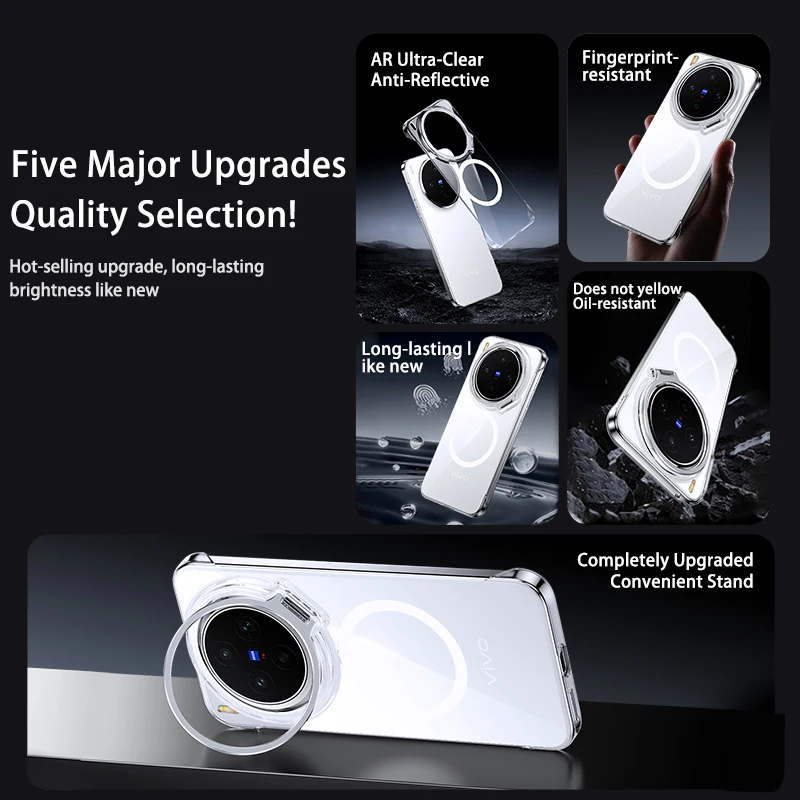 Luxury Magnetic Transparent Phone Case with Ultra Lens Protection and Magsafe Compatibility