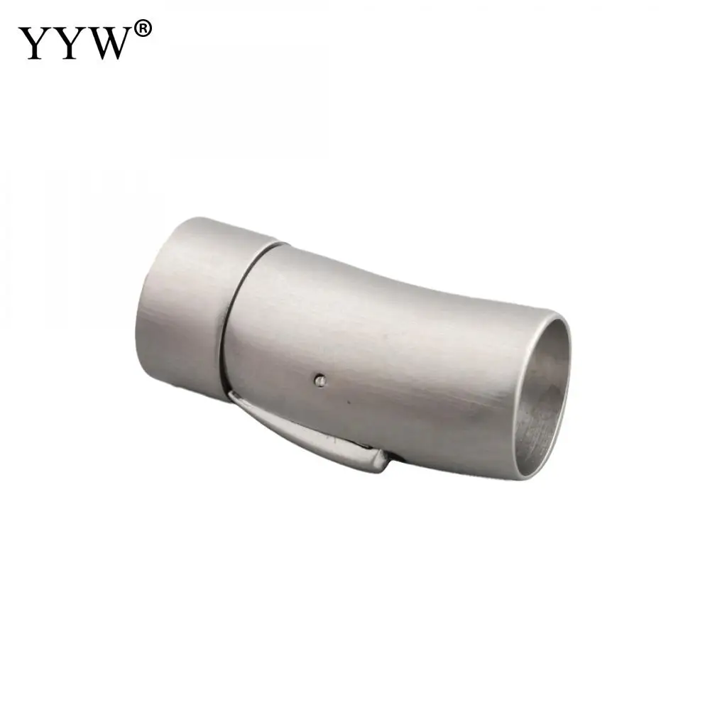 10pcs Stainless Steel Curved Bayonet Clasp 32x16x14mm Hole:Approx 12mm  For Leather Cord Bracelet Connectors For Jewelry Making
