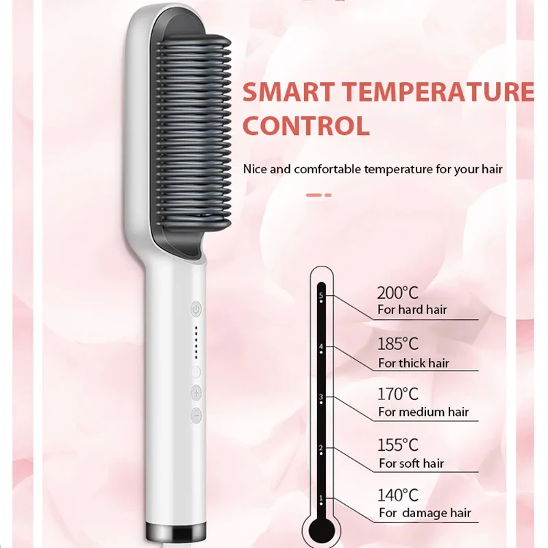 Multi-function hair straightener ion antiscalding electric heating comb PTC fast heating straight hair comb 3
