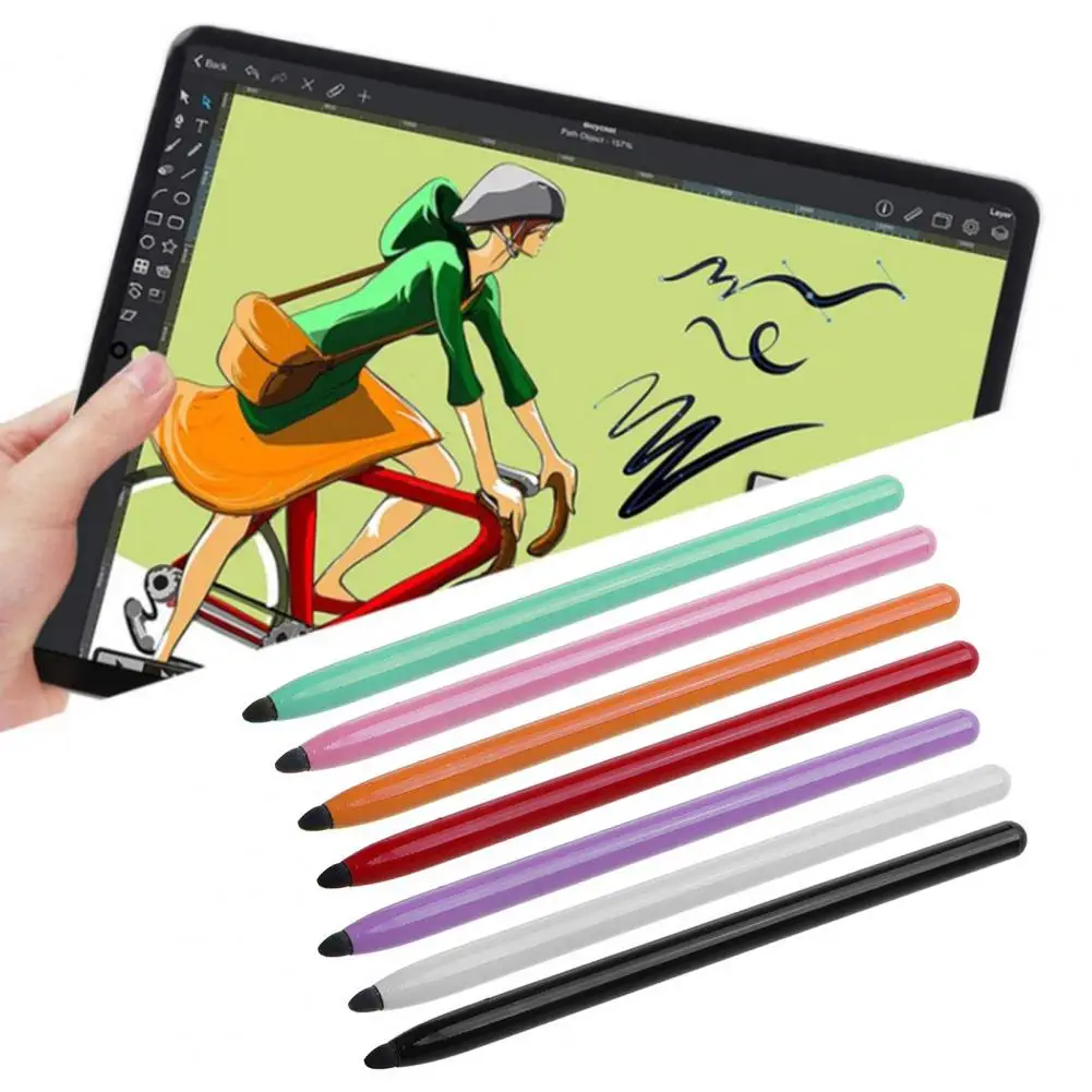 1 Set Tablet Pen Anti-fingerprint Anti-scratch Silicone Capacitive Anti-damage Smartphone Pencil for iPhone