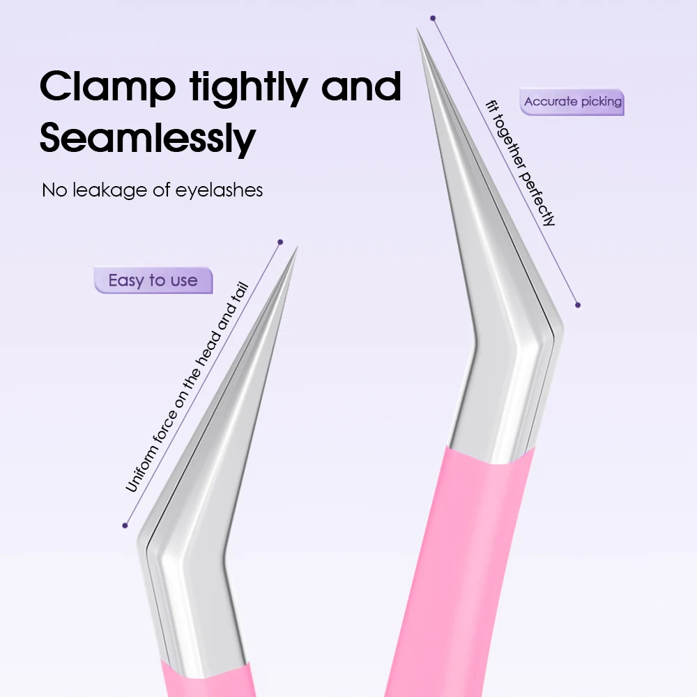 Wholesale Anti-static DIY Eyelash Tweezers with Ergonomic Design for Precise Grip Waterproof High-elasticity Lashes Makeup Tools 3