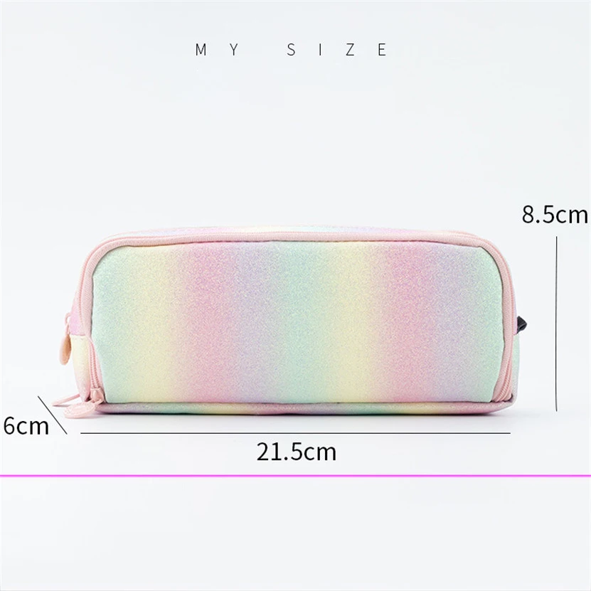 Pencil Cases Stationery Box Pen Storage Bag Pencil Cases School Pen Case Large Storage Bag Cute Pouch Kawaii Multifunctional Rainbow Papeleria School Supply Stationery