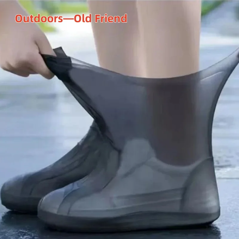 Silicone WaterProof Shoe Covers Lip-resistant Rubber Rain Boot Rain Gear Overshoes Accessories for Outdoor Rainy Day 1 Pair