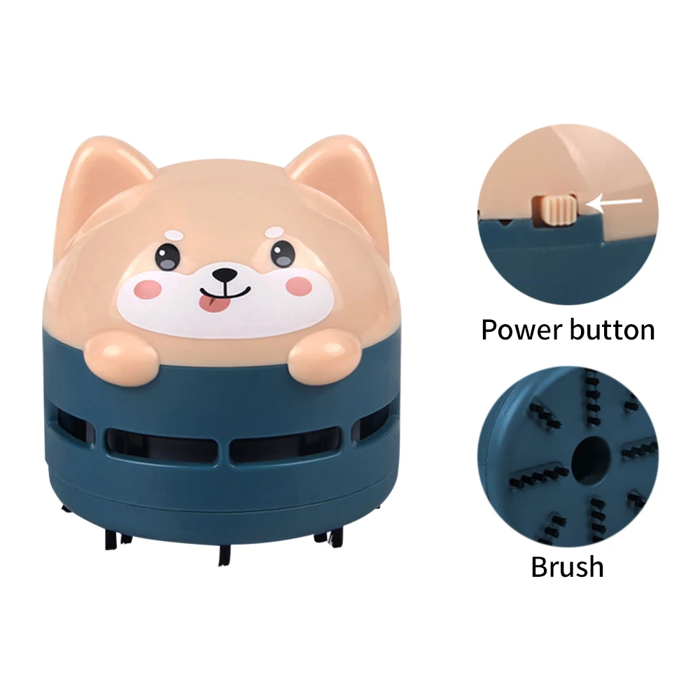 Mini Handheld Desktop Vacuum Cleaner Portable USB Rechargeable Cleaner Cartoon Shape Eraser Dander Confetti Cleaning Brush