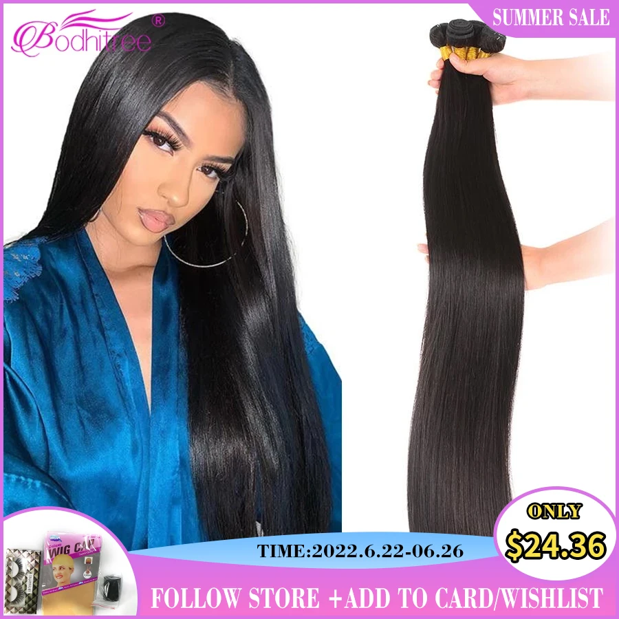

BODHI TREE Straight Bundles 100% Raw Unprocessed Human Hair Bundles 30 Inch Bone Straight Hair 3 4 Bundles Peruvian Hair Bundles