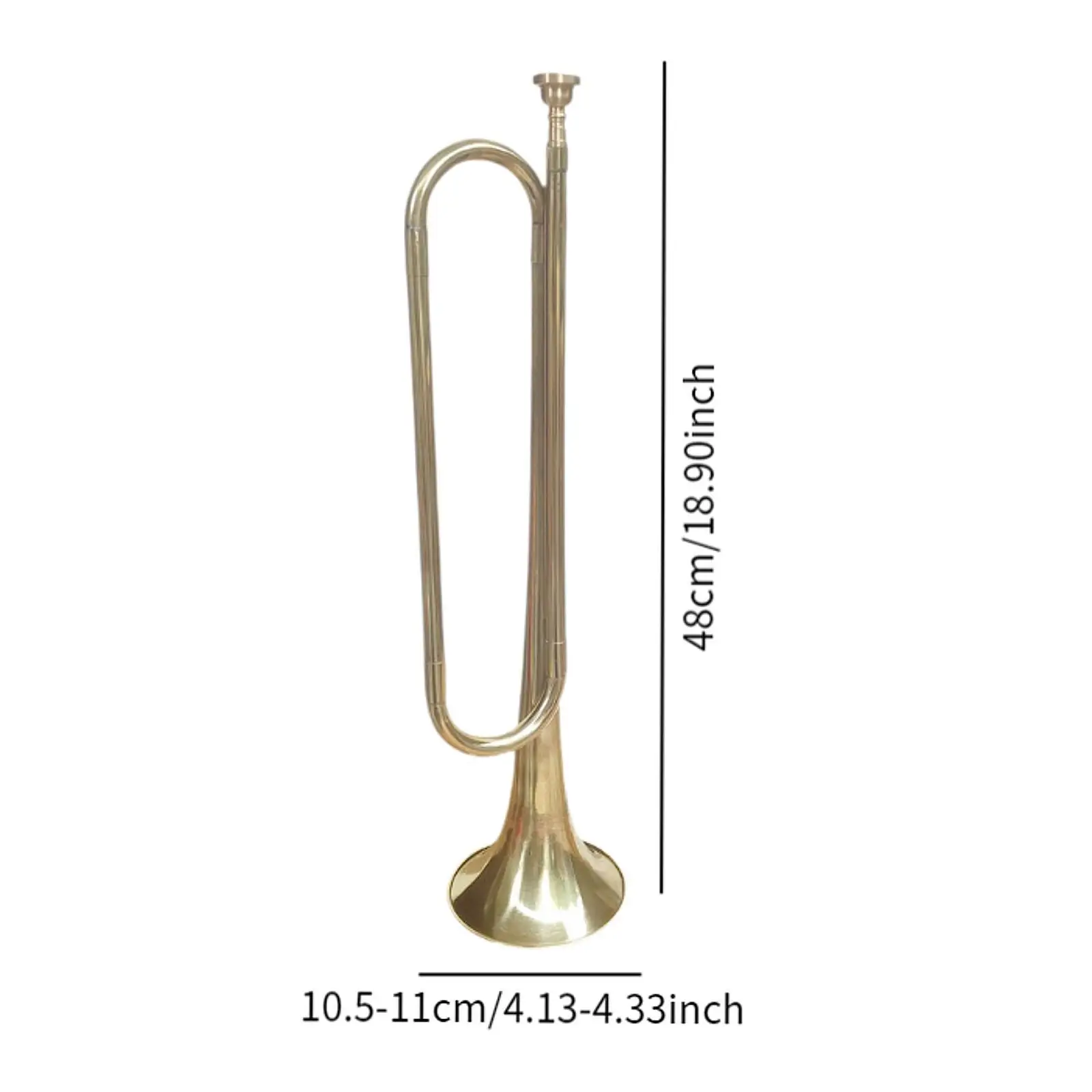 C Flat Bugle Brass Bugle Trumpet Professional Marching Golden Trumpet for Cavalry Orchestra Stage Performance Children