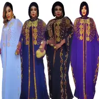 Ensemble deux pièces en mousseline de soie pour femmes, robe africaine de luxe, robe ample pour femmes, grande taille, robes bubu africaines 1