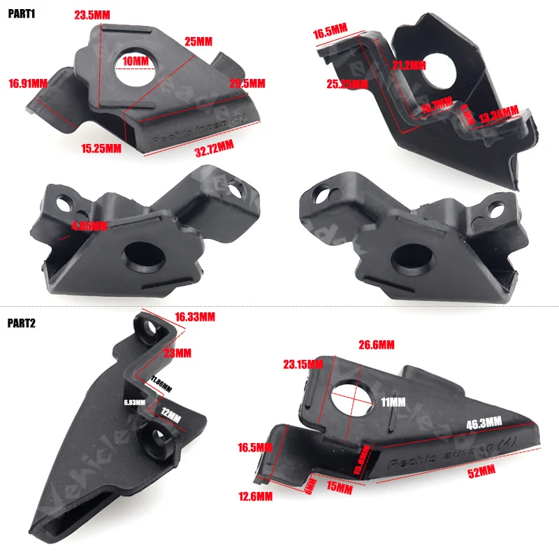 thumbnail image 2 of Pair Left Right Headlight Bracket Repair Kit Mount Clip For BMW 5 2 of 12