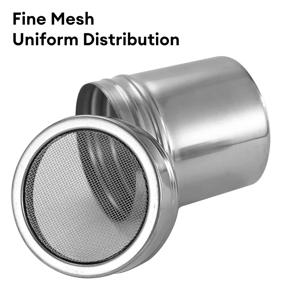 Stainless Steel Coffee Shaker Cocoa Chocolate Flour Powdered Sugar Sieve Filters Foam Spray Kitchen Cake BBQ KitchTools With Lid