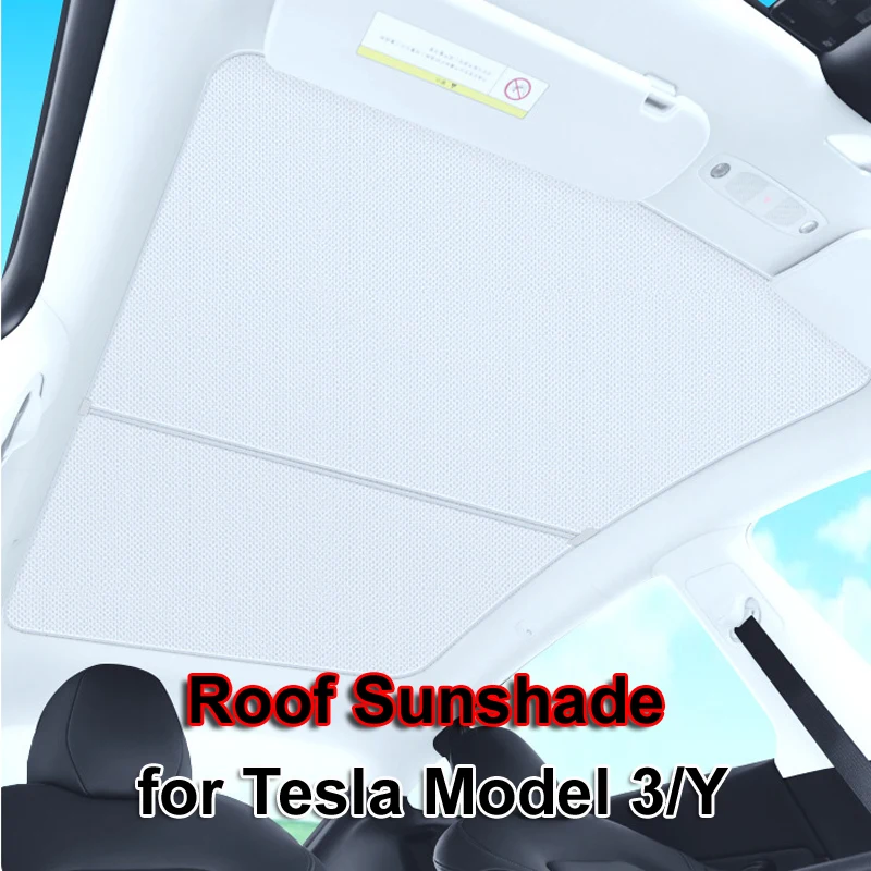 

for Tesla Model Y 3 Highland 2024 Sunroof Sun Shade Front Back Roof Sunshade Silver Layer Skylight Blind Shading Accessories