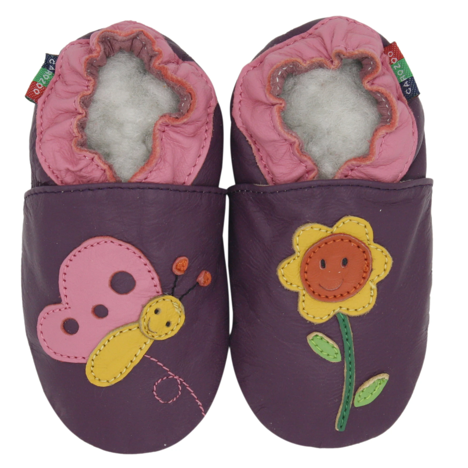 Carozoo – chaussures en cuir de mouton souple pour bébés filles, chaussons pour nourrissons, chaussettes d'intérieur, bottes unisexes pour bébés