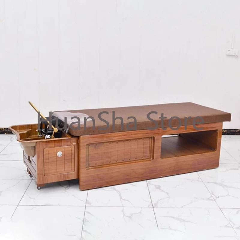 Cama de champú de belleza de lujo, silla de salón de Spa, tratamiento de peluquería, terapia profesional, muebles de peluquero LJ50SC