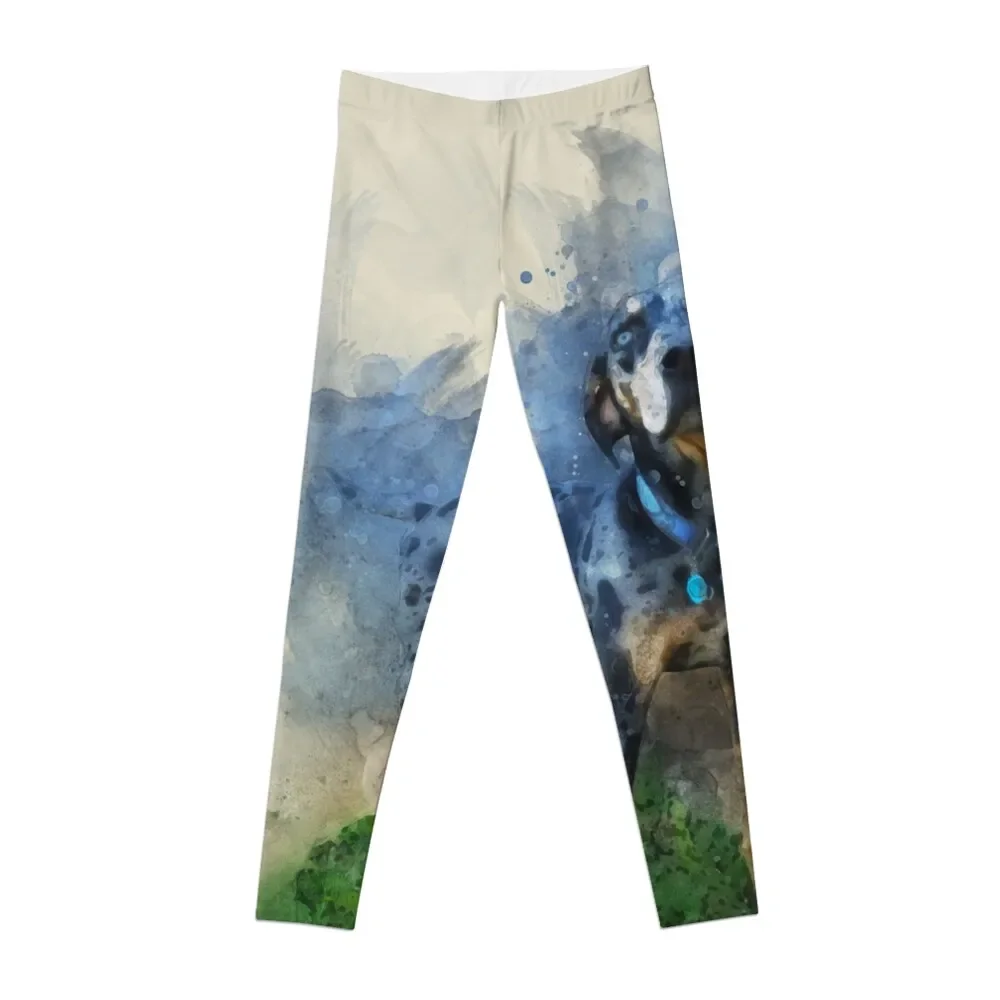 

Blue Leopard Catahoula Dog in Watercolor Leggings Sports female Women's pants Female legging pants Womens Leggings