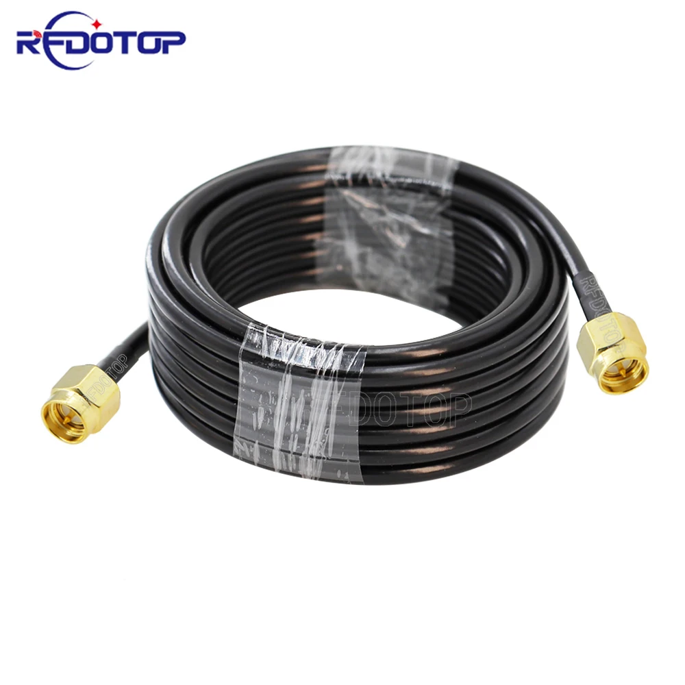 

RG58 Cable SMA Male to SMA Male Plug Connector WiFi Antenna Extension Cord RG-58 50 Ohm RF Coaxial Pigtail Jumper Cable 15CM-30M