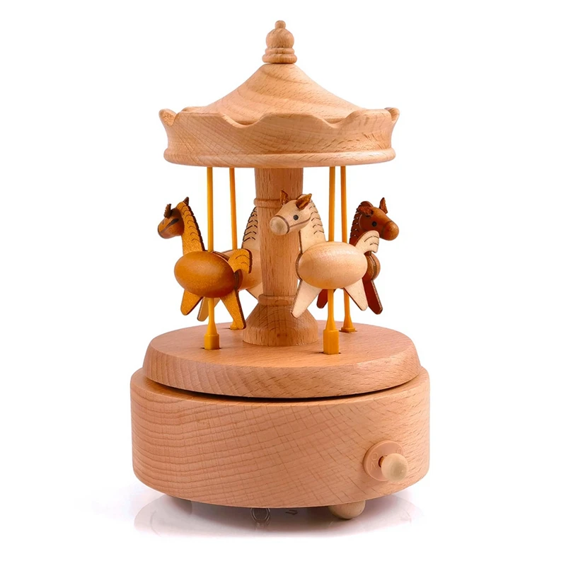 

Карусель музыкальная шкатулка Веселая лошадь музыкальная шкатулка в форме лошади деревянные поделки подарки на день рождения Домашний декор