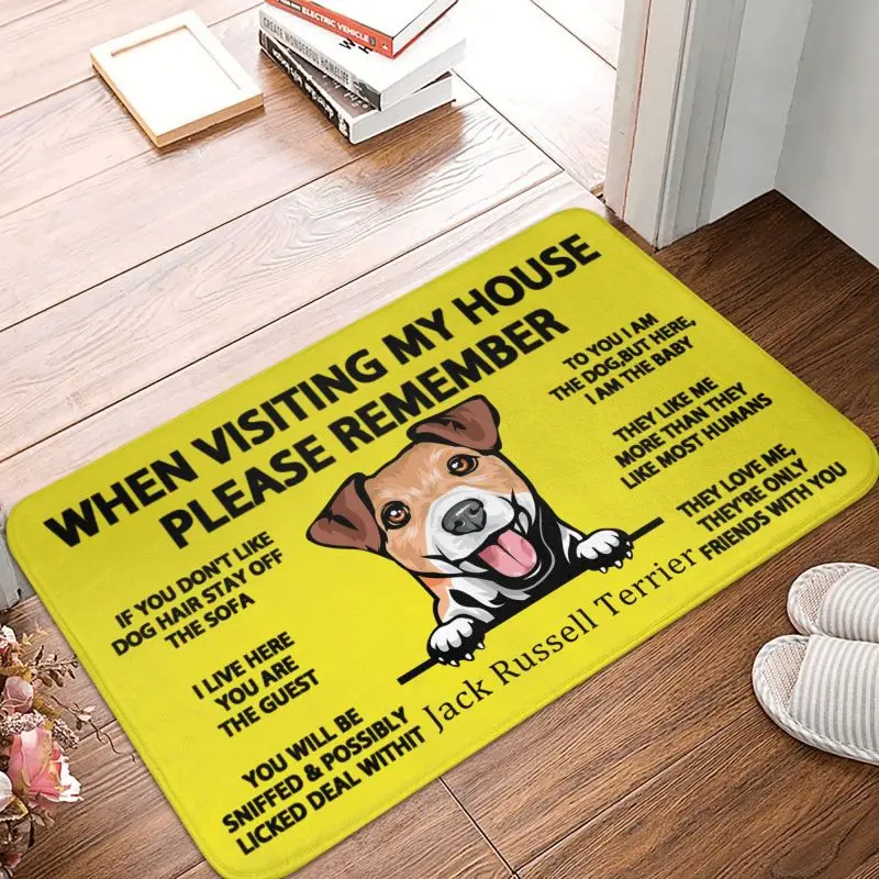 Peeking Dog Jack Russell Terrier Tappetino D'Ingresso Per Porta Del Pavimento Anteriore Coperta Pet Animal Kitchen Bath Zerbino Tappeto Per Garage