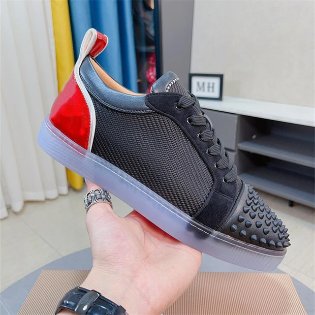 Louis Vuitton Mens Red Bottom Sneakers  Designer Luxury Red Shoes Men -  Luxury - Aliexpress