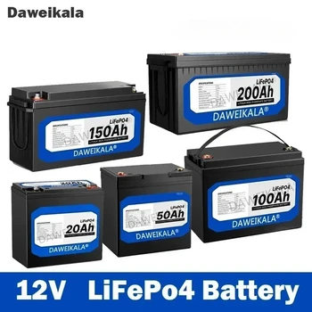 12V 20Ah 50Ah 100Ah 150Ah 200Ah LiFePo4 Batteria Al Litio Ferro Fosfato Batterie BMS Integrato Per Barca Solare Nessuna Imposta
