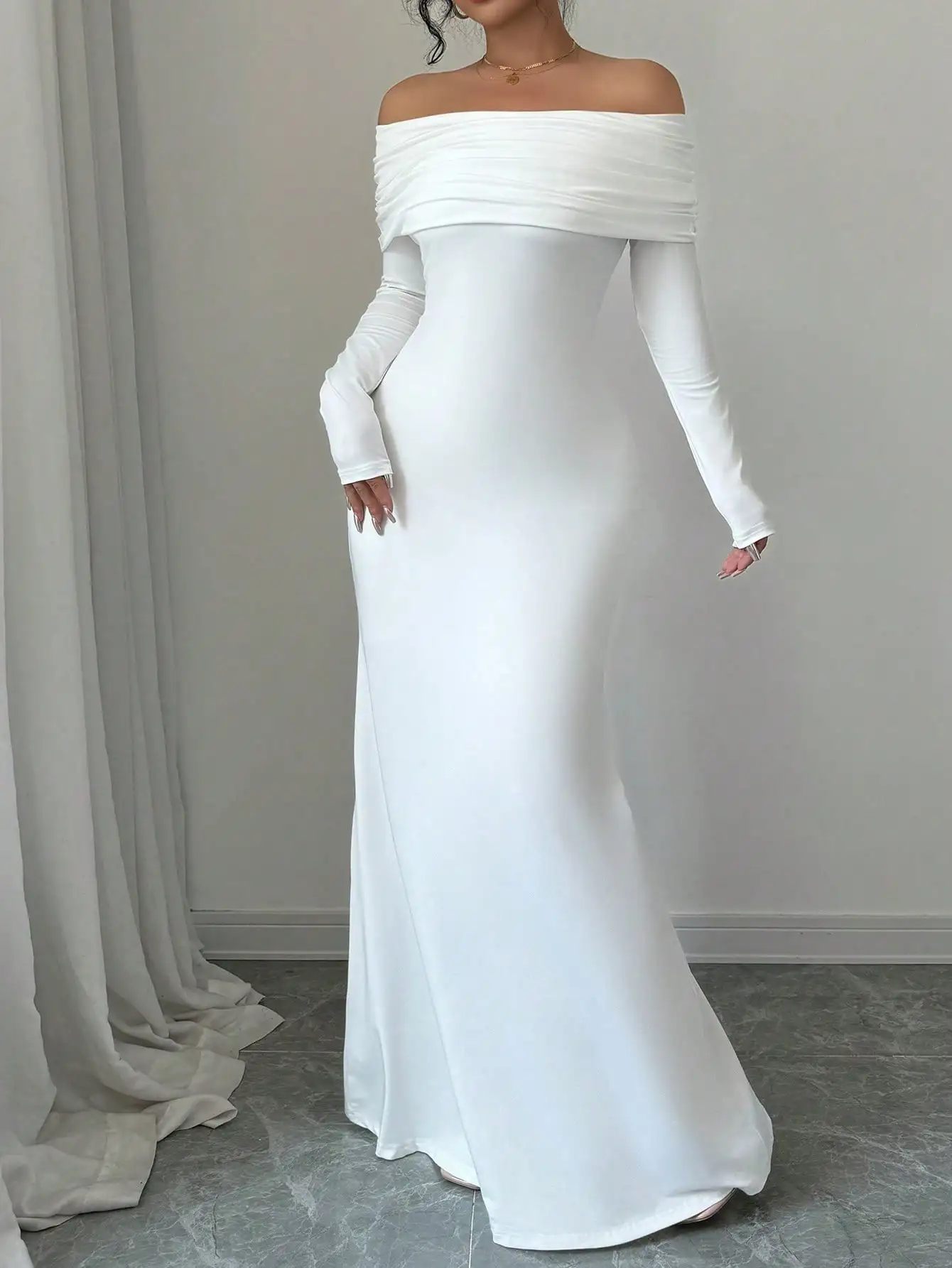 Rafferiza Fitted Ribbed Knit White Dress 4