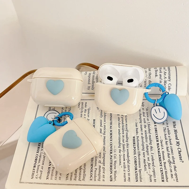 

Cute 3D Love Heart Silicone Soft Earphone Accessories Case For AirPods 3 Headphone Shell For Apple Airpod 3/1/2 Pro capa funda