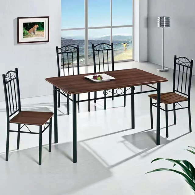 SUGIFT Set da pranzo da 5 pezzi tavolo e 4 sedie mobili per la