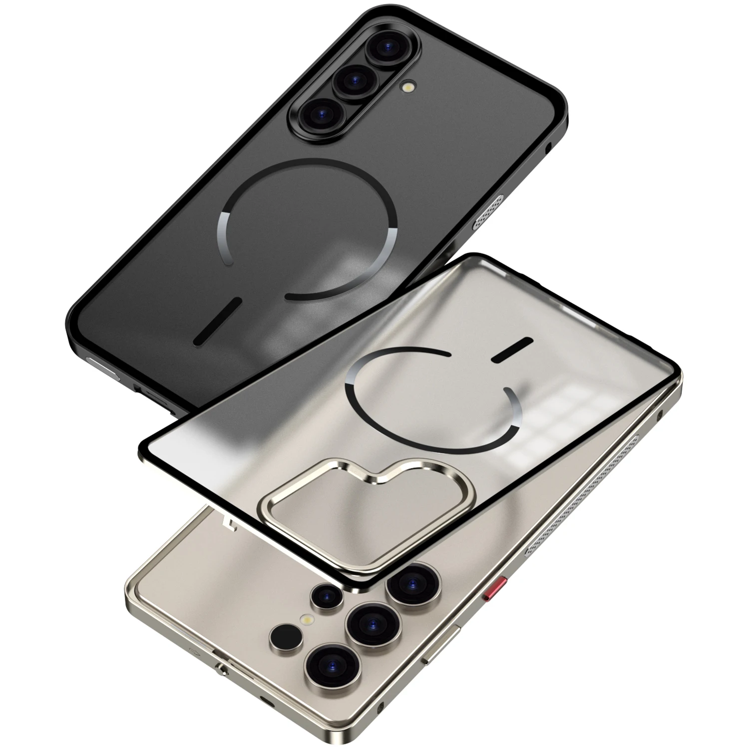 Slim Aluminum Alloy Magnetic Back Cover with Transparent Heat Dissipation Design