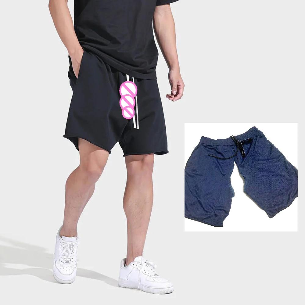 Invisible Open Crotch Outdoor Sex Shorts Men's Summer Trendy Fitness Training Zipper Sweatpants Casual Running Pants Streetwear