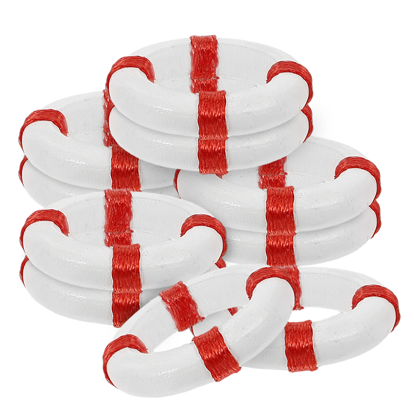 

10 PCS Kids Toys Mini Life Buoy Miniature Small Ocean Ring Swimming Bamboo Wooden Child