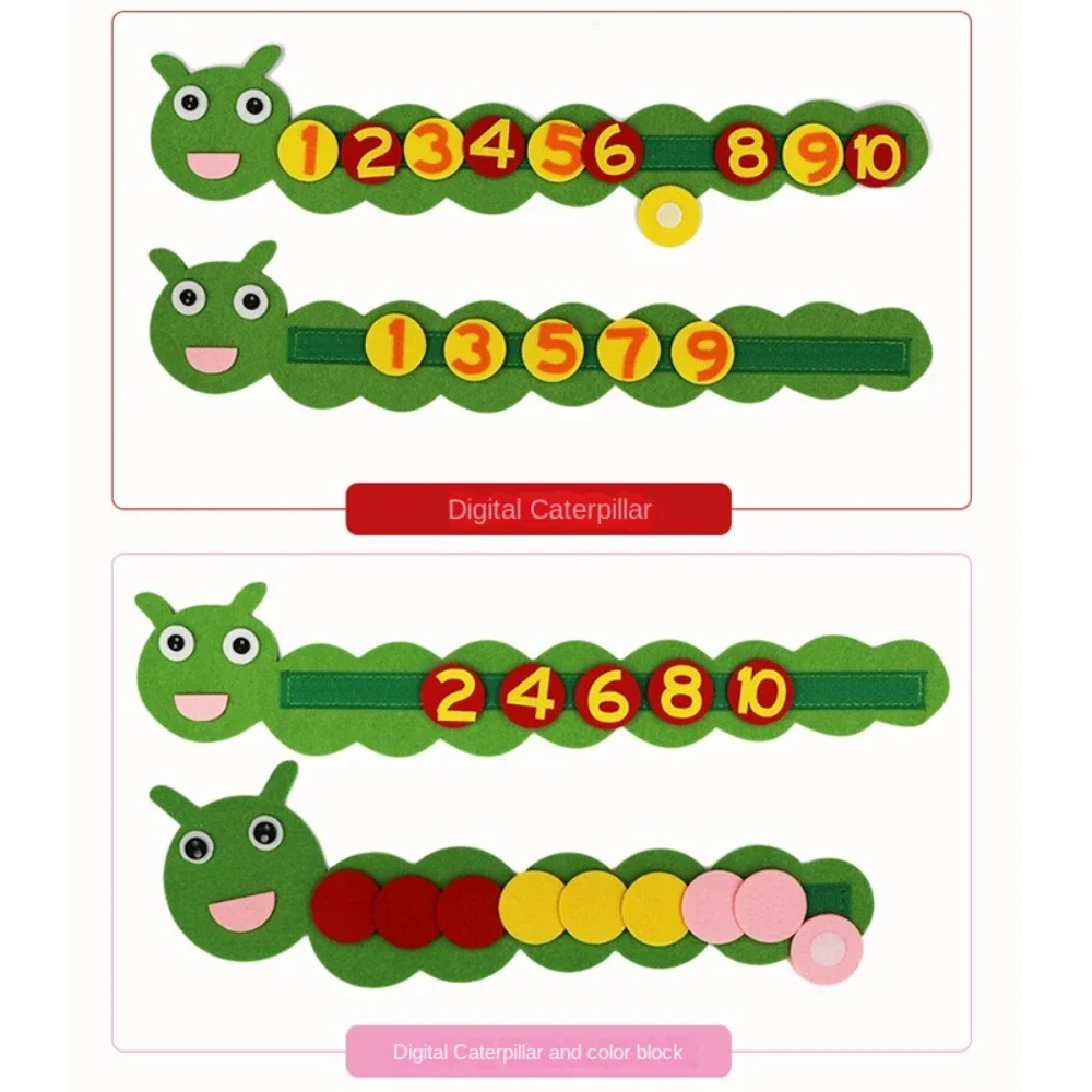 Kid Montessori Felt Finger Numbers Math Toys Baby Early Education Learning Teaching Aid for Toddler DIY Non-woven Digital Puzzle