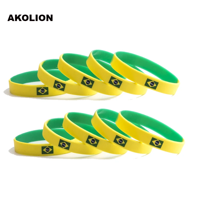 Spain Flag Silicone Women Men's Bracelets Sports Wrist Strap jewelry 10pcs FB-0001 6
