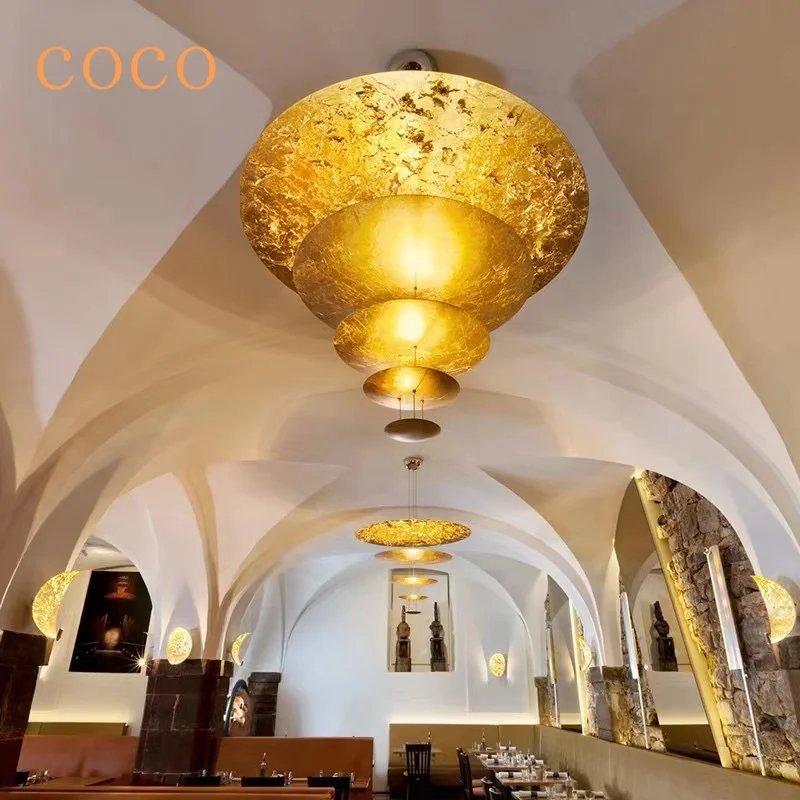 

Modern Creative Decoration Gold Circular Chandelier Hotel Lobby Lobby Shop Hanging Light Line Adjustable Glitter Luxury Novel