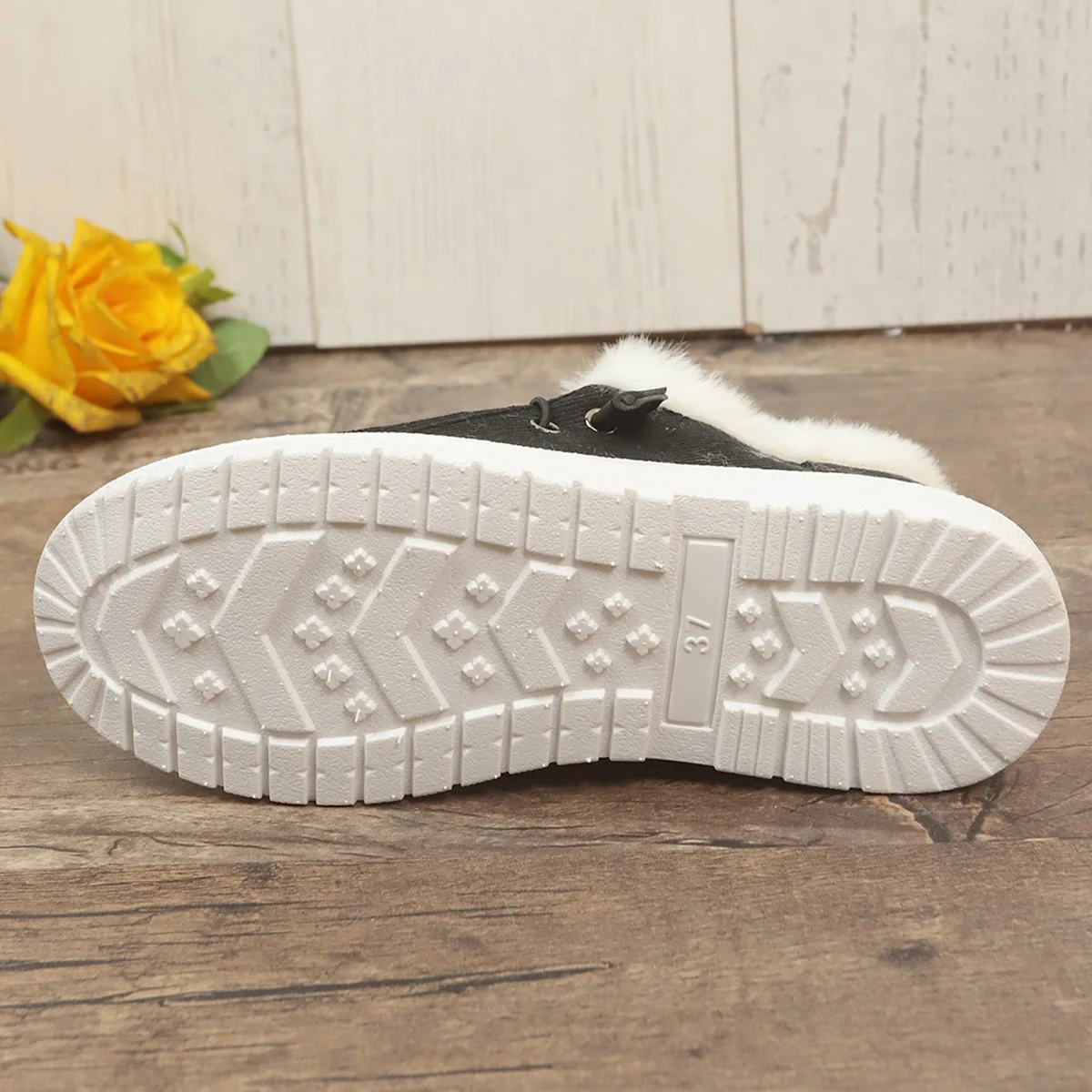 Aphixta Furry Warm Flats Shoes Women Cotton Fabric Blue Loafers Shoes Woman Flat With Student Footwear Size 43