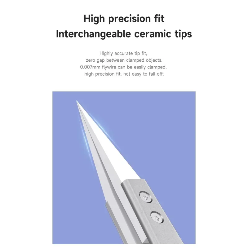 MECHANIC SM-11 SM-17 High Precision Insulation Ceramic Anti-magnetic Anti-Static Special Tweezers for Phone Flying Wire Repair