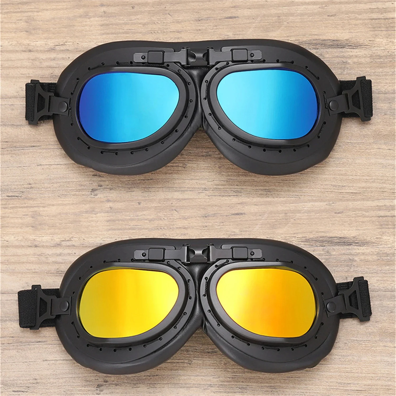 Occhiali Moto Vintage - Antivento, Antipolvere, Lenti Trasparenti UV