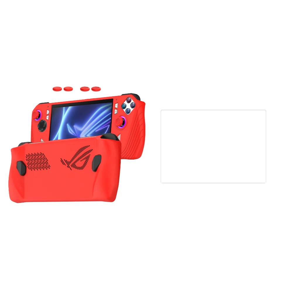 Custodia in silicone per Asus Rog Ally Handheld Cover protettiva con copritasti, protezione morbida per console di gioco Rog Ally protezione completa (nero
