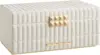 Large capacity jewelry box with mirror, jewelry storage with drawers, PU surface with stitching, 10.6 x 15 x 6.3 inches 1