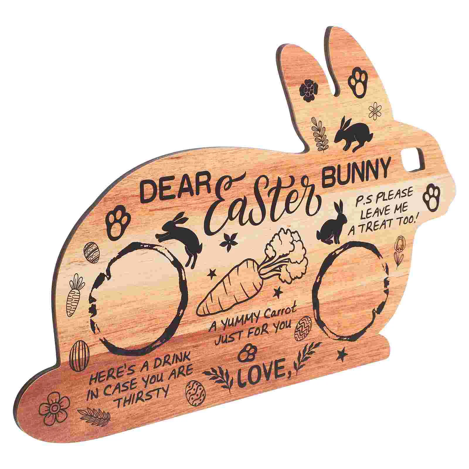 Cutlery Tray Easter Board Bunny Serving Wood Trays Cutting Chopping Rabbit Dishes 3