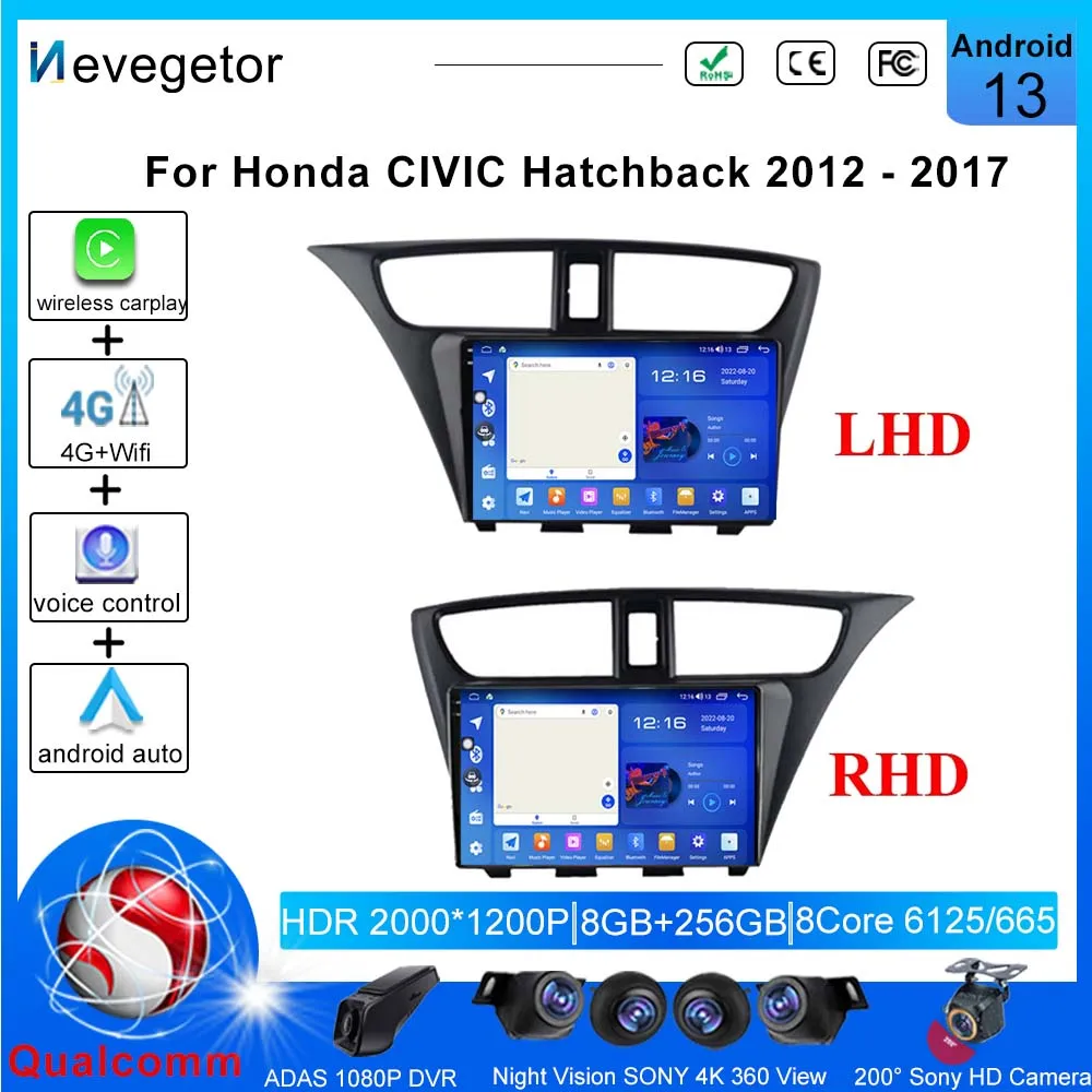 

Мультимедийный проигрыватель для Honda CIVIC Hatchback 2012-2017, Android 13