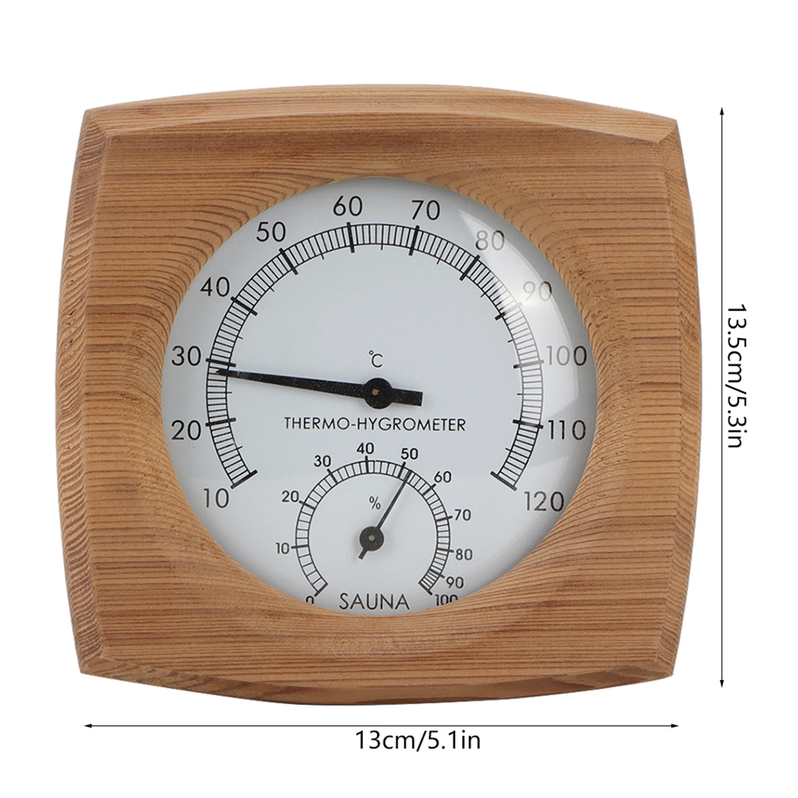 2‑In‑1 Indoor Wood Thermo‑Hygrometer Thermometer Hygrometer Steam Room Sauna Room Accessories Thermometer Hygrometer 2