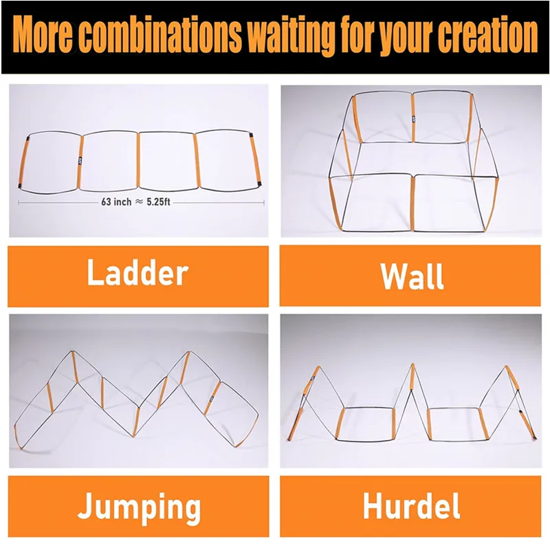 Foldable Agility Ladder Soccer Football Training Equipment Jump Speed Coordination Footwork Ladder Carry Bag For Kid Adult