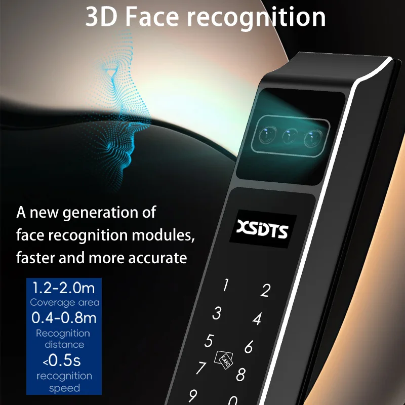 Tuya Wifi デジタル電子スマートドアロック、生体認証カメラ、指紋