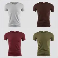  Men T Shirt Cotton Short Sleeve 4-pack Tshirt Solid Tee Summer Beathable Male Tops Clothing 