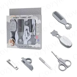 Deluxe Baby Grooming Essentials Kit | Compact Care Set with Brush, Comb, Nail Clippers & Scissors, BPA - Free (Grey)