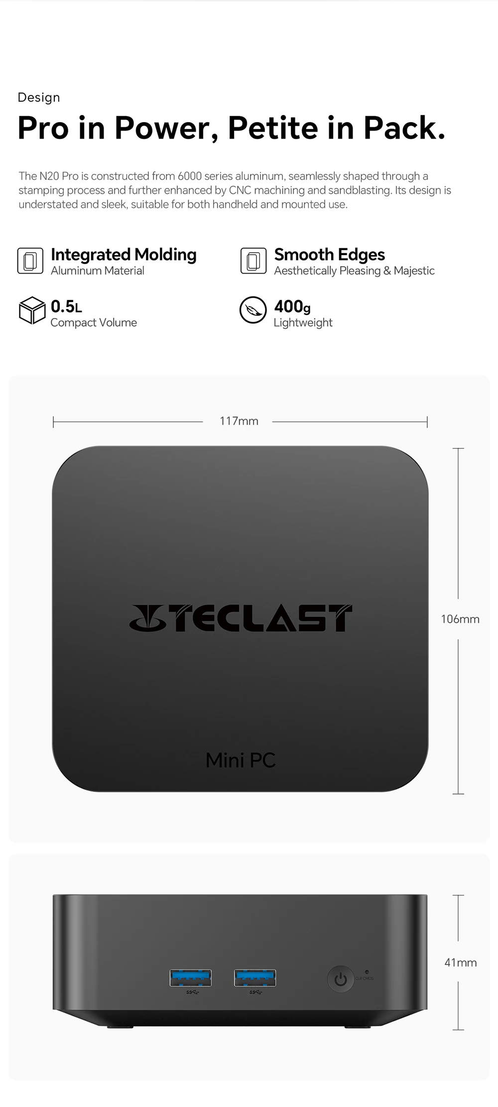 Mini PC Intel N95 12th Gen Processors DDR4 16GB RAM 256GB/512GB