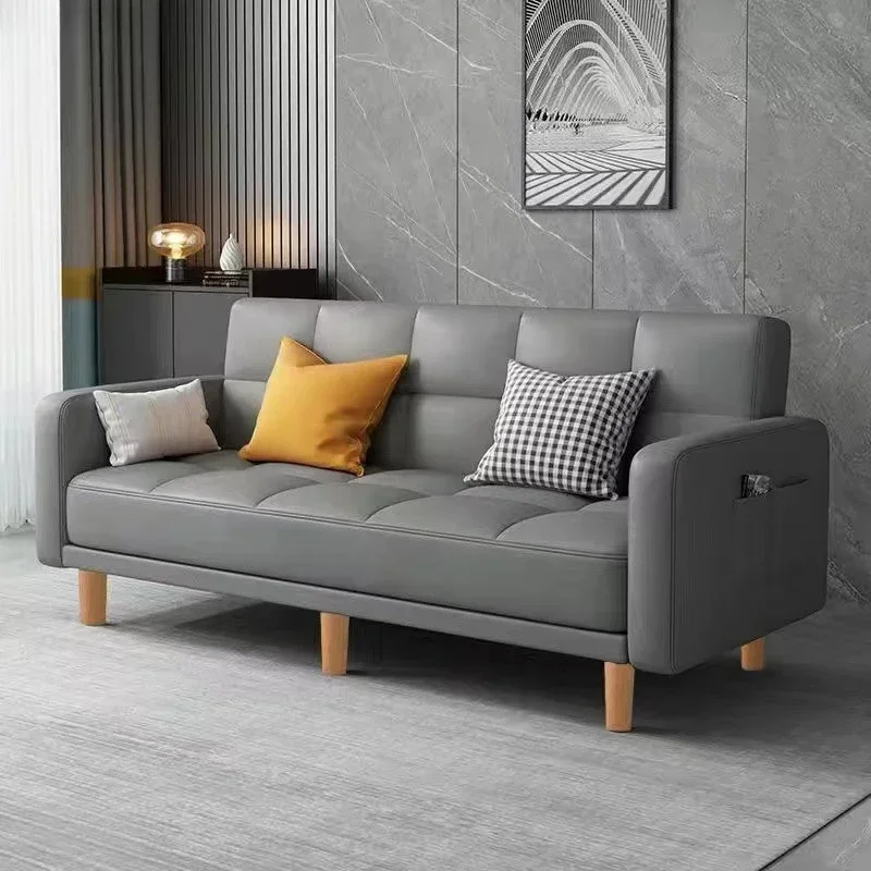 Sofa living room Small apartment rental room Folding sofa bed Single double bedroom Simple modern apartment Fabric sofa - Image 6